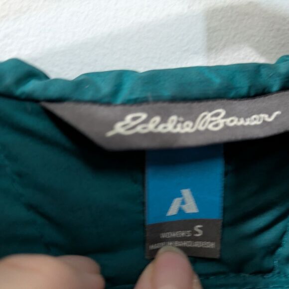 Eddie Bauer Stormdown 800 Puffer Jacket, Teal, Green Blue, Womens Small - Picture 14 of 14